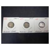 1941 P,D,S Mercury Dimes