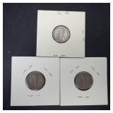 1943 P,D,S Mercury Dimes