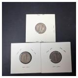 1944 P,D,S, Mercury Dimes
