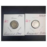 1956, 1956-D Roosevelt Dimes