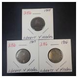 1905, 1906, 1907 Liberty V Nickels