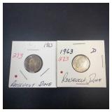 1963, 1963-D Roosevelt Dimes