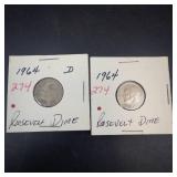 1964, 1964-D Roosevelt Dimes