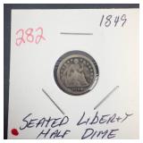 1849 Seated Liberty Half Dime