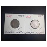 1934, 1934-D Buffalo Nickels