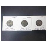 1945 P,D,S silver war Nickels