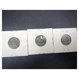 1944 P,D,S, silver war Nickels