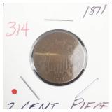 1871 2 Cent Piece