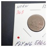 1857 Flying Eagle Cent, worn
