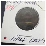 1804 plain 4 stemless wreath Half Cent