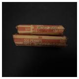2 rolls of 50 each wheat cents mixed teens thru fifties