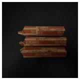 3 rolls of 50 each 1943 mixed mint marks steel wheat cents