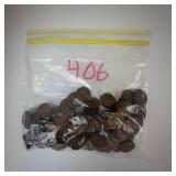 1 bag of 150 mixed wheat cents 30's thru 50's