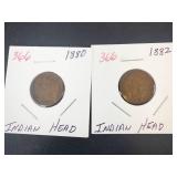 1880, 1882 Indian Head Cents