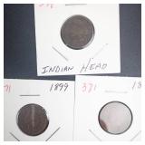 1897, 1898, 1899 Indian Head Cents