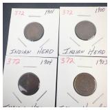1900, 1901, 1903, 1904 Indian Head Cents
