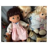 Five Vintage Precious Moments Dolls Including Missy, Mommy I Love You and Philip