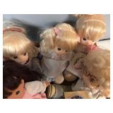 Five Vintage Precious Moments Dolls Including Missy, Mommy I Love You and Philip