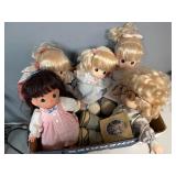 Five Vintage Precious Moments Dolls Including Missy, Mommy I Love You and Philip