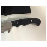 Big Game Tracker Hunting Knife 15 1/2' Fixed Blade Satin Finish, Black Bakka Wood Handle