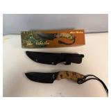 The Whistler Hunting Knife Black Coated Stainless Steel Blade, Pakka Wood Handle with Camo Coating 9' Overall