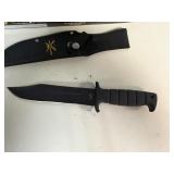 Desert Bull Hunting Knife 11.5' Fixed Black Blade, Black Plastic Handle