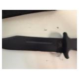 Desert Bull Hunting Knife 11.5' Fixed Black Blade, Black Plastic Handle