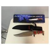 Frost Cutlery Howling Wolf II 16 1/2' Bowie Stainless Steel Blade, Frost Wood Handle