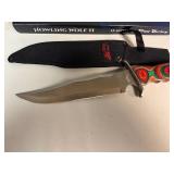 Frost Cutlery Howling Wolf II 16 1/2' Bowie Stainless Steel Blade, Frost Wood Handle