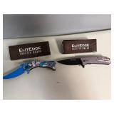 ElitEdge Gray Shark Abs Folder 4 3/4' Closed (Retail $36.95) and ElitEdge Mermaid Assist 4 1/2' Closed (Retail $32.95)