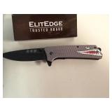 ElitEdge Gray Shark Abs Folder 4 3/4' Closed (Retail $36.95) and ElitEdge Mermaid Assist 4 1/2' Closed (Retail $32.95)