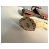 Vintage Antler Handle Bowie Knife with Sheath 18' Overall