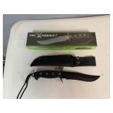 TAC Assault Knife Black Blade, Black Rubber Handle 12' Overall