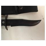 TAC Assault Knife Black Blade, Black Rubber Handle 12' Overall