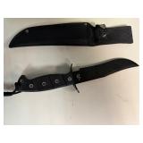 TAC Assault Knife Black Blade, Black Rubber Handle 12' Overall
