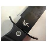 TAC Assault Knife Black Blade, Black Rubber Handle 12' Overall