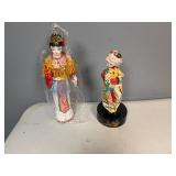 Vintage Asian Themed Display Dolls: Music Box and Figurine
