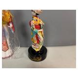 Vintage Asian Themed Display Dolls: Music Box and Figurine
