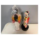 Vintage Asian Themed Display Dolls: Music Box and Figurine