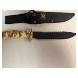 Frost Cutlery Jungle Fever V Hunting Knife Black Stainless Steel Blade 13.5' Overall