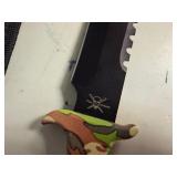 Frost Cutlery Jungle Fever V Hunting Knife Black Stainless Steel Blade 13.5' Overall
