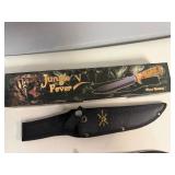 Frost Cutlery Jungle Fever V Hunting Knife Black Stainless Steel Blade 13.5' Overall