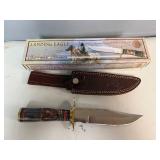 Chipaway Classics Landing Eagle Hunting Knife Stainless Steel Blade, Genuine Bone and Pakka Wood Handle 12' Overall