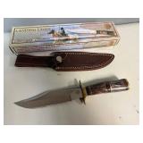 Chipaway Classics Landing Eagle Hunting Knife Stainless Steel Blade, Genuine Bone and Pakka Wood Handle 12' Overall