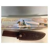 Chipaway Classics Landing Eagle Hunting Knife Stainless Steel Blade, Genuine Bone and Pakka Wood Handle 12' Overall