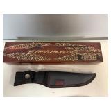 Sharp's Cutlery West Outlaw Hunter Knife. Stainless Steel Blade, Black and Walnut Pakka Wood Handle 11' Overall
