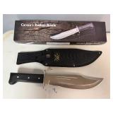 Carson's Raiders Bowie Knife. Satin Finished Blade, Pakka Wood Handle 14.2' Overall