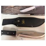 Carson's Raiders Bowie Knife. Satin Finished Blade, Pakka Wood Handle 14.2' Overall