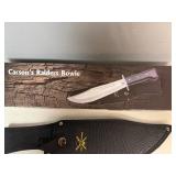 Carson's Raiders Bowie Knife. Satin Finished Blade, Pakka Wood Handle 14.2' Overall
