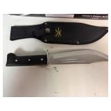 Carson's Raiders Bowie Knife. Satin Finished Blade, Pakka Wood Handle 14.2' Overall